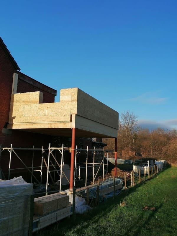 Annexe ossature bois à toit plat
